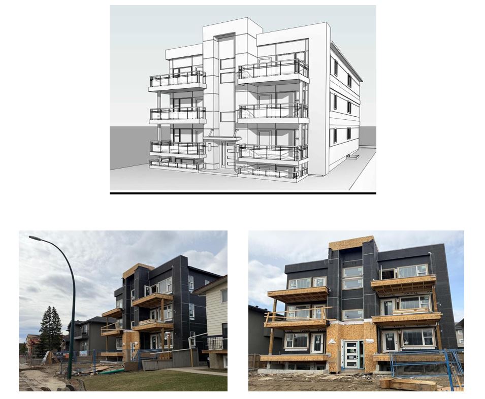 Structural engineering design for an 8-plex residential building in SE Calgary - Tam-Crete Engineering