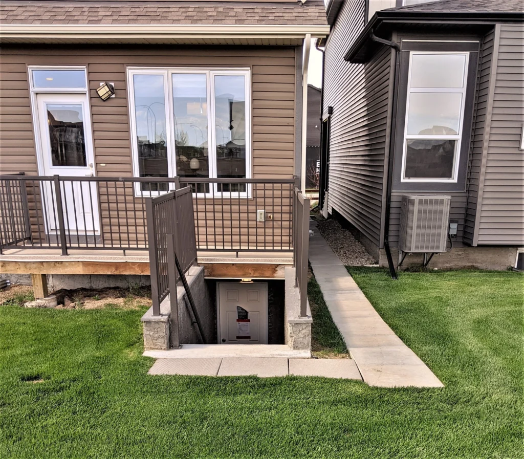 separate entrance for legal basement suite in Calgary home