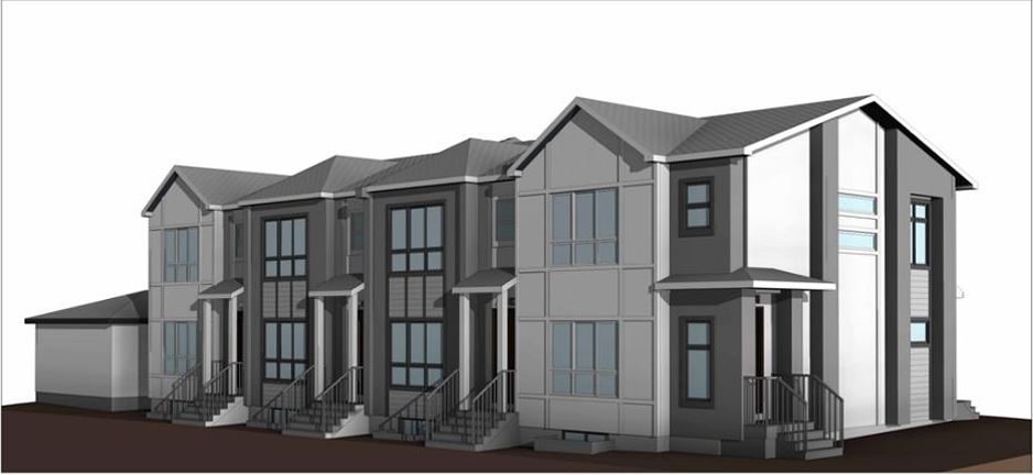 Residential structural engineering project for a modern infill home at 14 Avenue SE, Calgary.