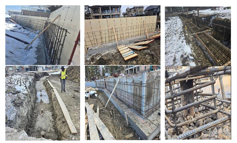 Lakeside reinforced concrete retaining wall design on helical piles in Chestermere - Tam-Crete Engineering
