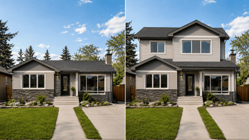 Vertical vs Horizontal house addition Calgary comparison