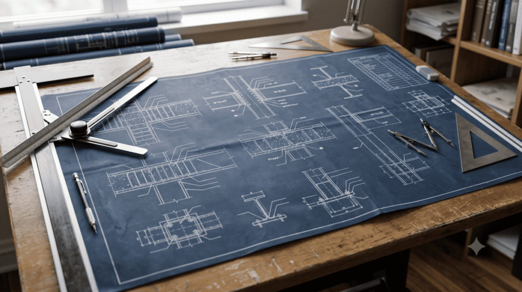Stamped beam design drawings prepared for a Calgary building permit application